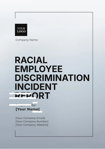 Free Racial Employee Discrimination Incident Report Template to Edit Online