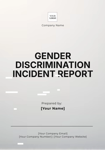 Free Gender Discrimination Incident Report Template to Edit Online