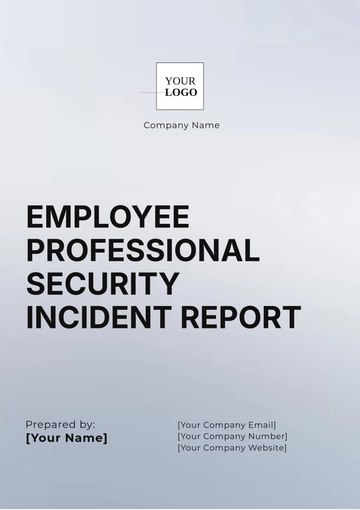Free Employee Professional Security Incident Report Template to Edit Online