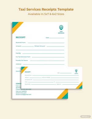 Taxi Services Receipt Template