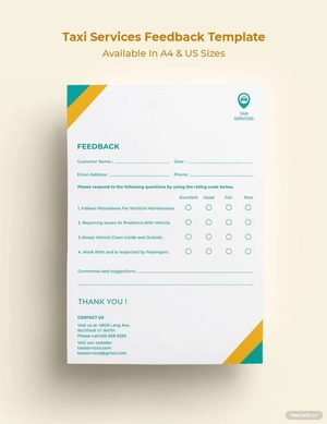 Taxi Services Feedback Form Template