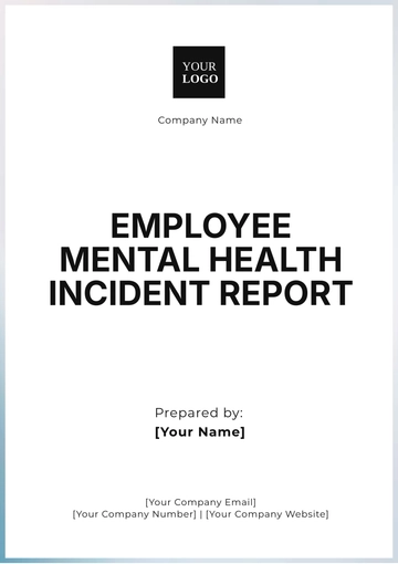 Free Employee Mental Health Incident Report Template to Edit Online