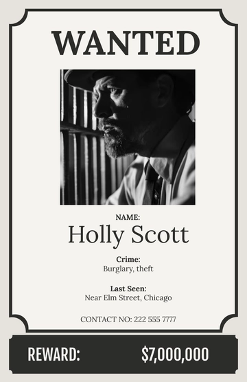 Free Wanted Poster with Photo Template to Edit Online