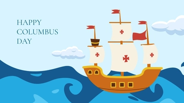 Free Blue Columbus Day Background Template to Edit Online