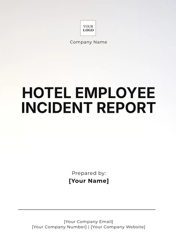 Free Hotel Employee Incident Report Template to Edit Online