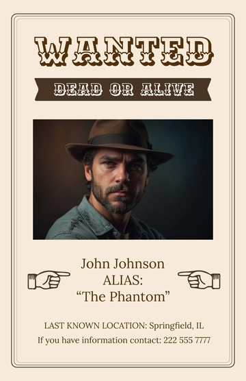 Free Aesthetic Digital Wanted Poster Template to Edit Online