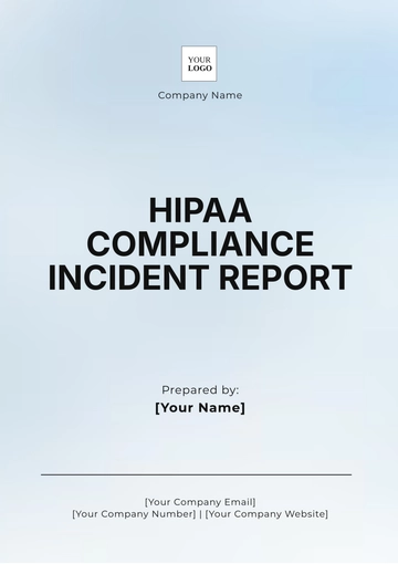 Free HIPAA Compliance Incident Report Template to Edit Online