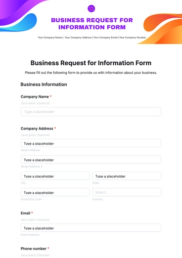 Free Business Request for Information Form Template to Edit Online