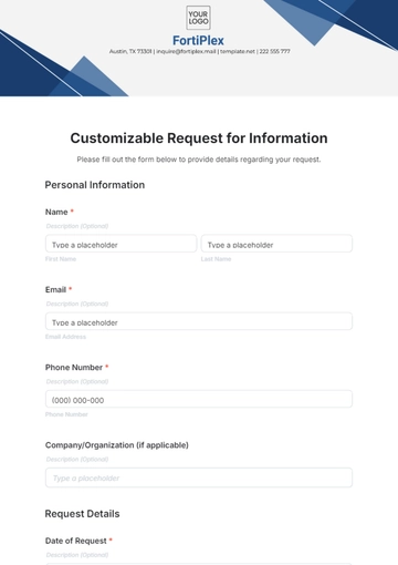 Free Customizable Request for Information Template to Edit Online