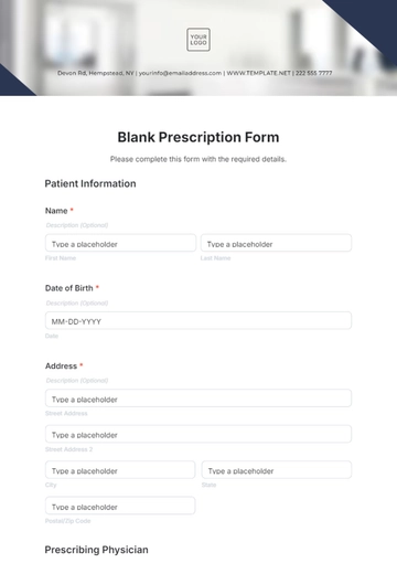 Free Blank Prescription Form Template to Edit Online Free Blank Prescription Form Template to Edit Online