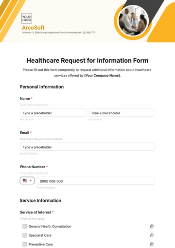 Free Healthcare Request for Information Form Template to Edit Online