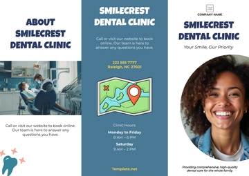 Free Dental Clinic Pamphlet Template to Edit Online