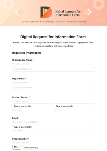 Free Digital Request for Information Form Template to Edit Online
