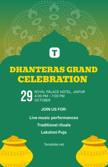 Free Dhanteras Poster Template to Edit Online
