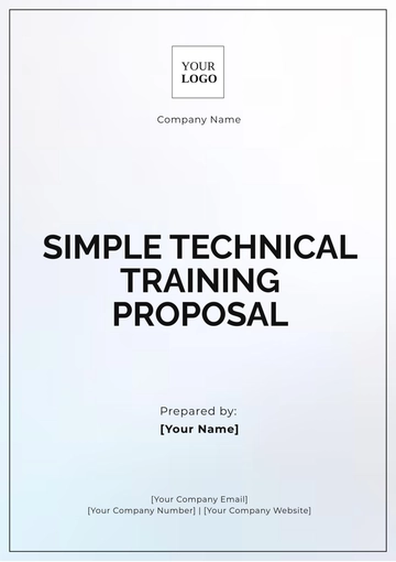 Free Simple Technical Training Proposal Template to Edit Online