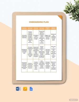 Employee Onboarding Plan Template