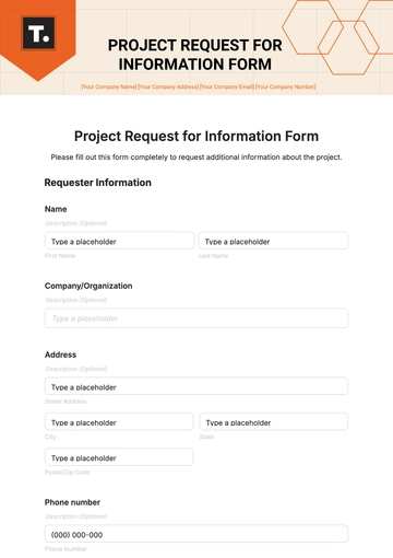 Free Project Request for Information Form Template to Edit Online