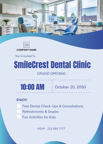 Free Dental Clinic Invitation Template to Edit Online