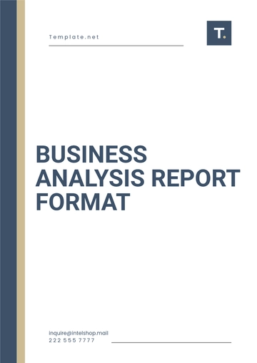 Free Business Analysis Report Format Template to Edit Online