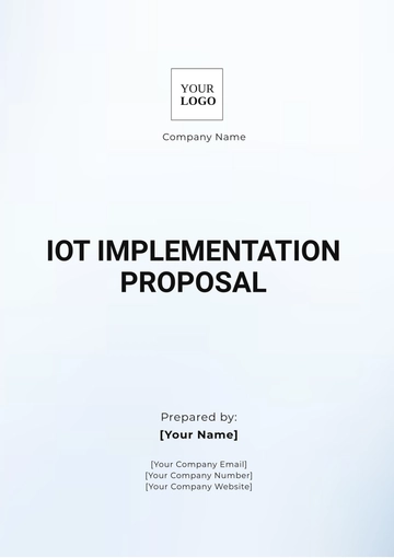 Free IoT Implementation Proposal Template to Edit Online
