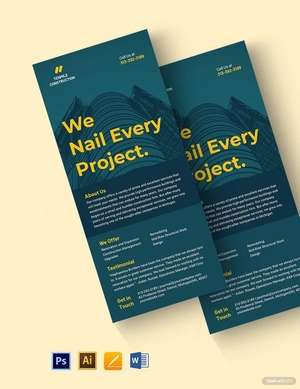 Sample Building Construction Rack Card Template