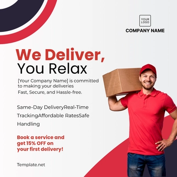 Free Courier Service Social Media Post Template to Edit Online