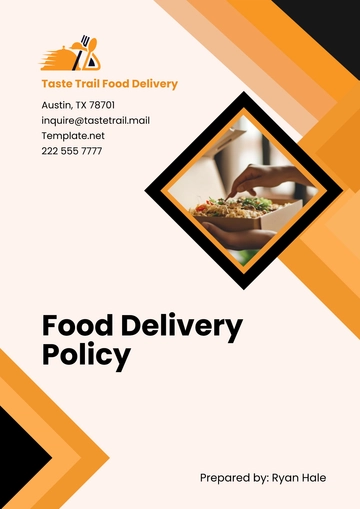 Free Food Delivery Policy Template to Edit Online