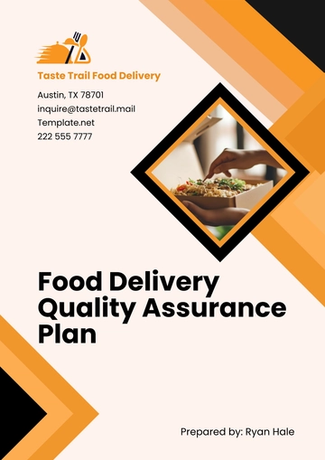 Free Food Delivery Quality Assurance Plan Template to Edit Online