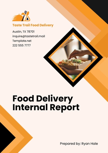 Free Food Delivery Internal Report Template to Edit Online