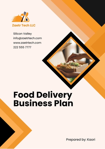 Free Food Delivery Business Plan Template to Edit Online