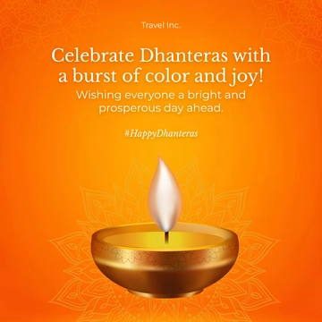 Free Orange Dhanteras Instagram Post Template to Edit Online