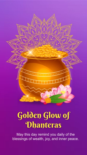 Free Purple Dhanteras Wallpaper Template to Edit Online