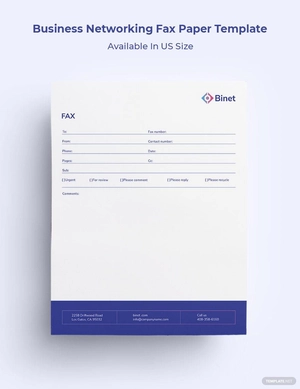 Business Networking Fax Paper Template