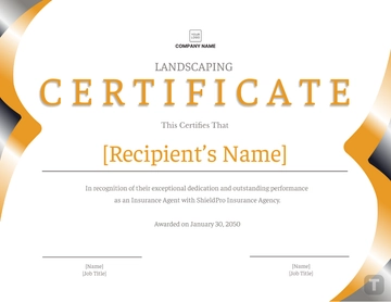 Free Insurance Agency Certificate Template to Edit Online