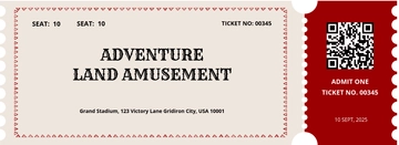 Free Amusement Park Ticket Template to Edit Online