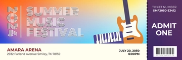 Free Colorful Festival Ticket Template to Edit Online