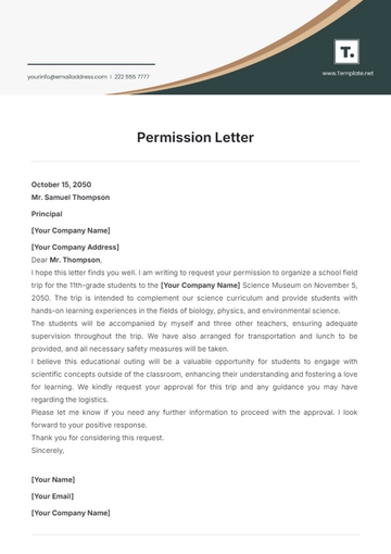 Free Permission Letter Template to Edit Online