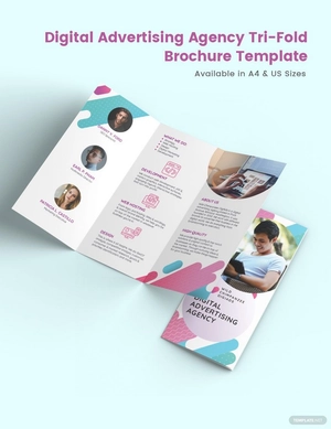 Digital Advertising Agency Tri-fold Brochure Template