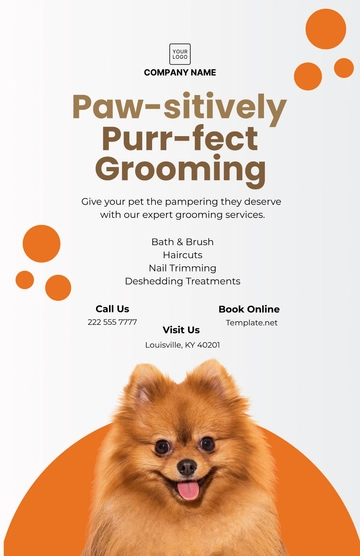 Free Dog Grooming Poster Template to Edit Online