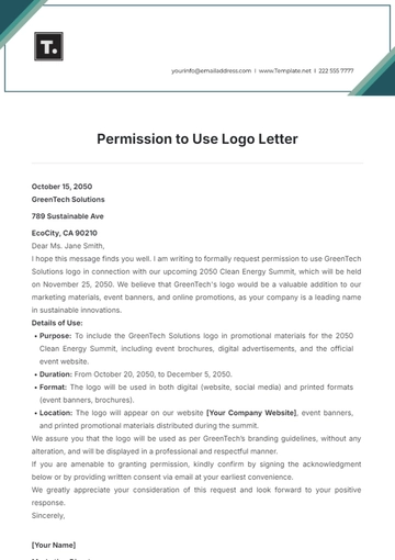 Free Permission to Use Logo Letter Template to Edit Online