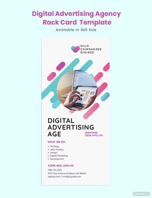 Digital Advertising Agency Rack Card Template