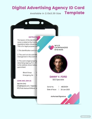 Digital Advertising Agency ID Card Template