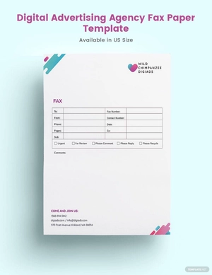 Digital Advertising Agency Fax Paper Template