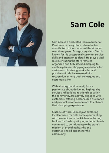 Free Modern Employee Professional Bio Template to Edit Online
