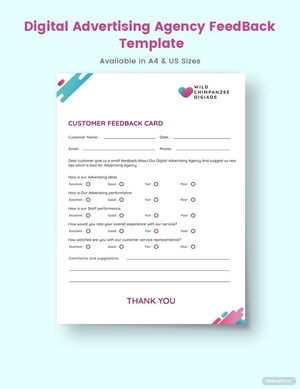 Digital Advertising Agency Feedback Form Template Digital Advertising Agency Feedback Form Template
