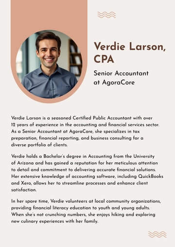 Free Accountant Professional Bio Template to Edit Online
