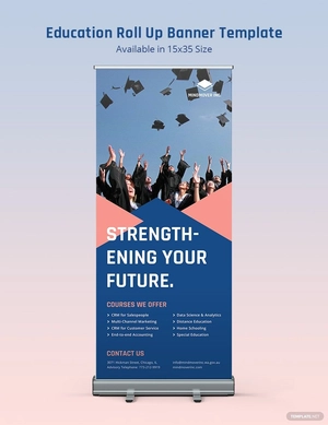 School Education Roll Up Banner Template