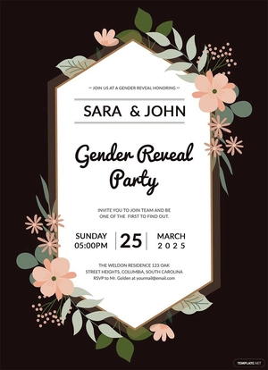 Gender Reveal Party Invitation Template
