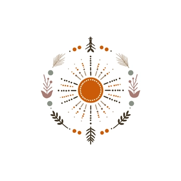 Free Boho Sun Clipart to Edit Online