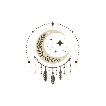 Free Boho Moon Clipart to Edit Online